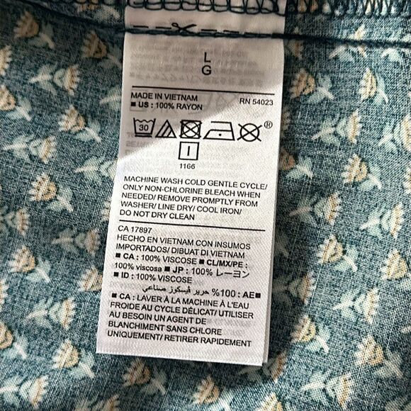 NWT Old Navy Women T-shirt Dress Size Large V Neck 3/4 Sleeves Teal Floral Print - Picture 9 of 9